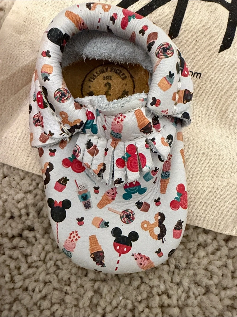 Freshly Picked Disney Moccasins with Colorful Icons